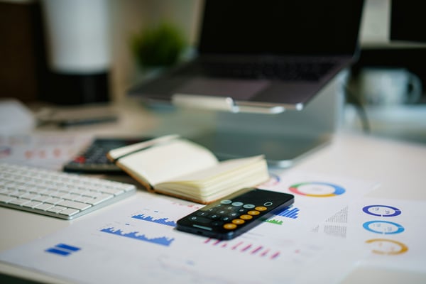 Financial report on a desk